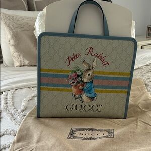 Gucci Peter Rabbit Blue Trim Tote